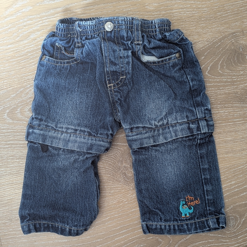 4/$10 ✨ Please Mum Dark Blue Denim Pull-On Pants‎ Convertible Shorts